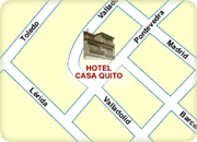 Quito hotels, Hotel Casa Quito map