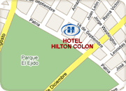 Quito hotels, Hotel Hilton Colon map