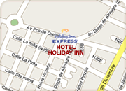 Quito hotels, Hotel Holiday Inn map