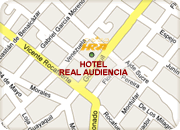 Quito hotels, Hotel Real Audiencia map