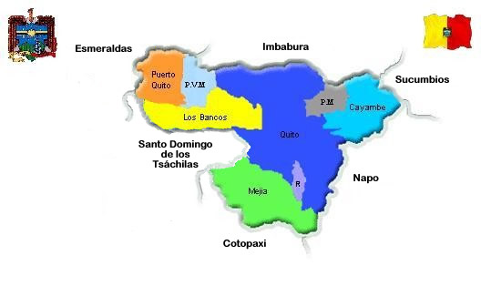 Map of Pichincha Quito Ecuador 