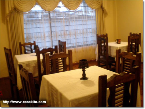 Hoteles en Quito, Hotel Casa Quito comedor