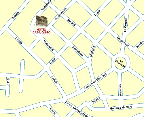 Hoteles en Quito, Hotel Casa Quito map
