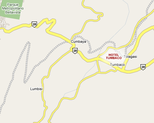 Hoteles en Quito, Hotel Tumbaco mapa