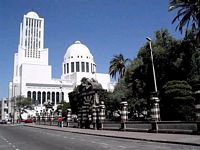 The Cathedral church and Montalvo park Ambato Ecuador